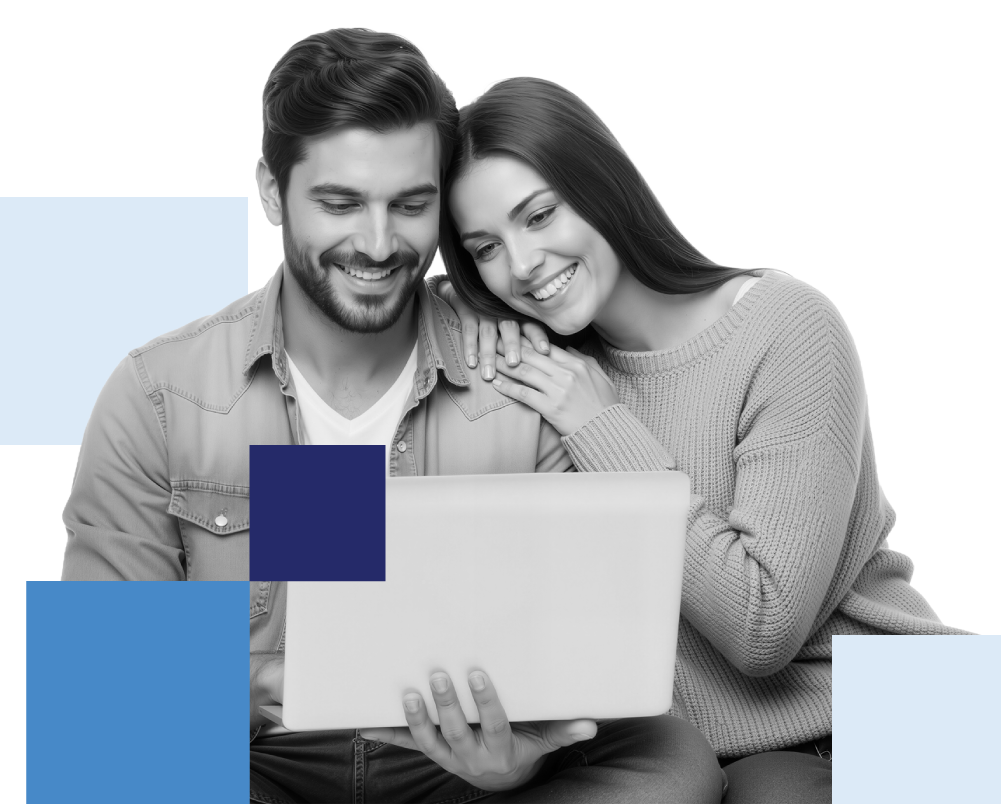 Casal a navegar na internet